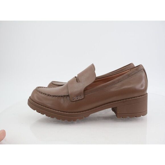 Cole Haan Camea Lug Penny Loafer SZ 11B Brown Leather Chunky Heel Slip On W28814 - Picture 5 of 13